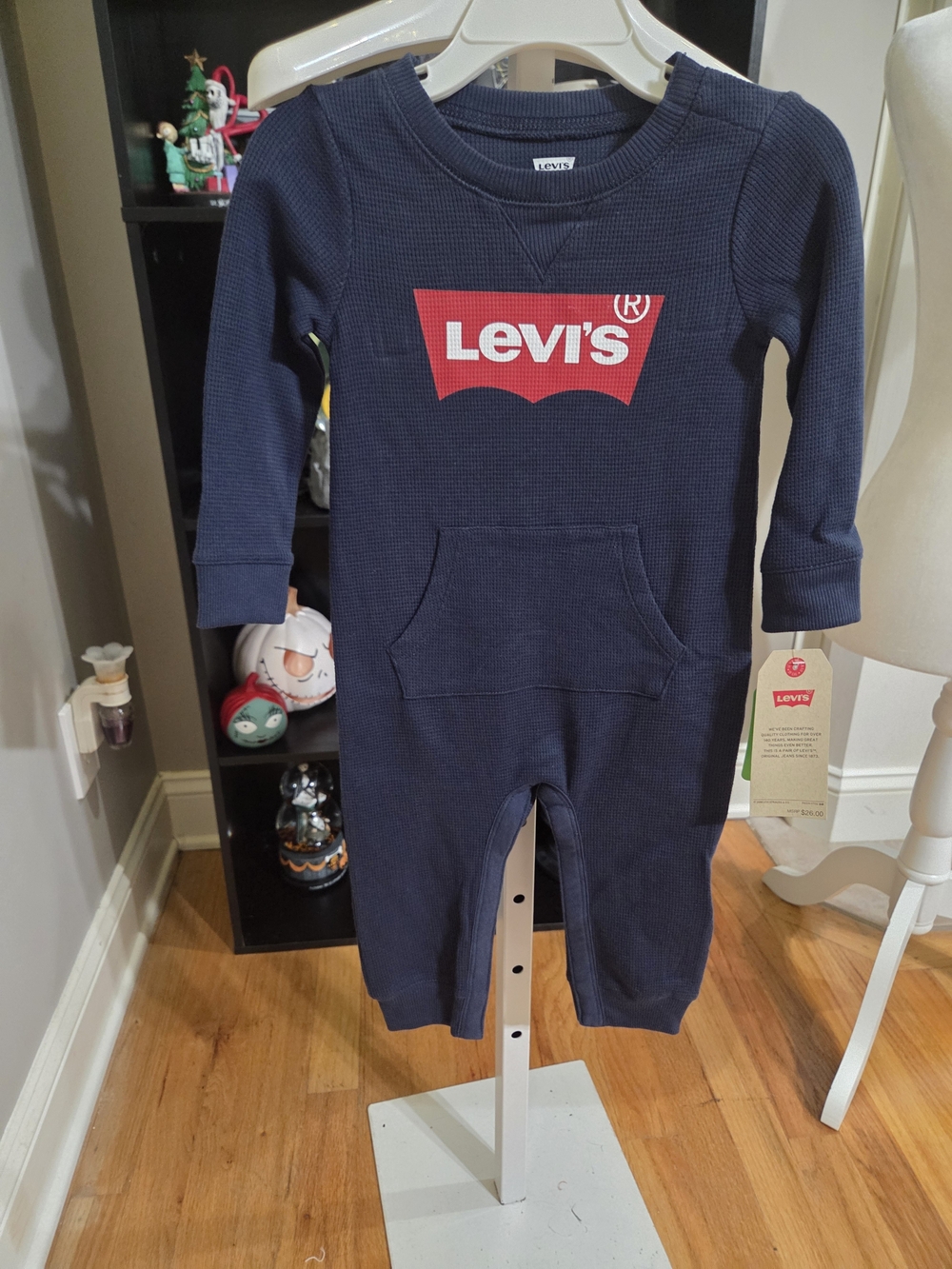 Levi's Boys  Navy Thermal One-Piece with Red Logo for
